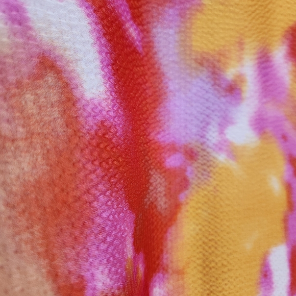 COLORFUL OVERSIZED WATERCOLOR PRINT BOHO FAUX TUCK RESORT FLOWY CAFTAN TOP OS - Picture 3 of 7